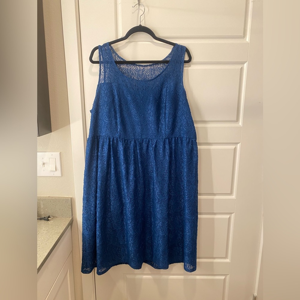 Lane Bryant blue lace dress size 18